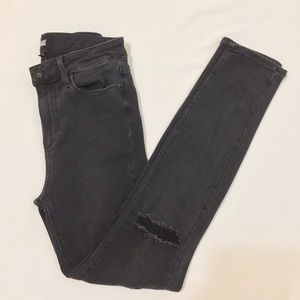 Paige Hoxton Crop Rollup Distressed Jeans